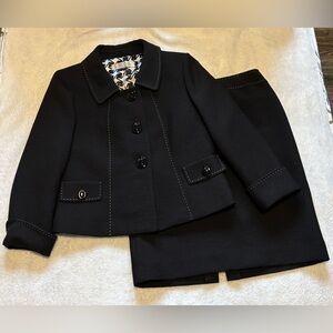 Tahari Black Petite Skirt Suit